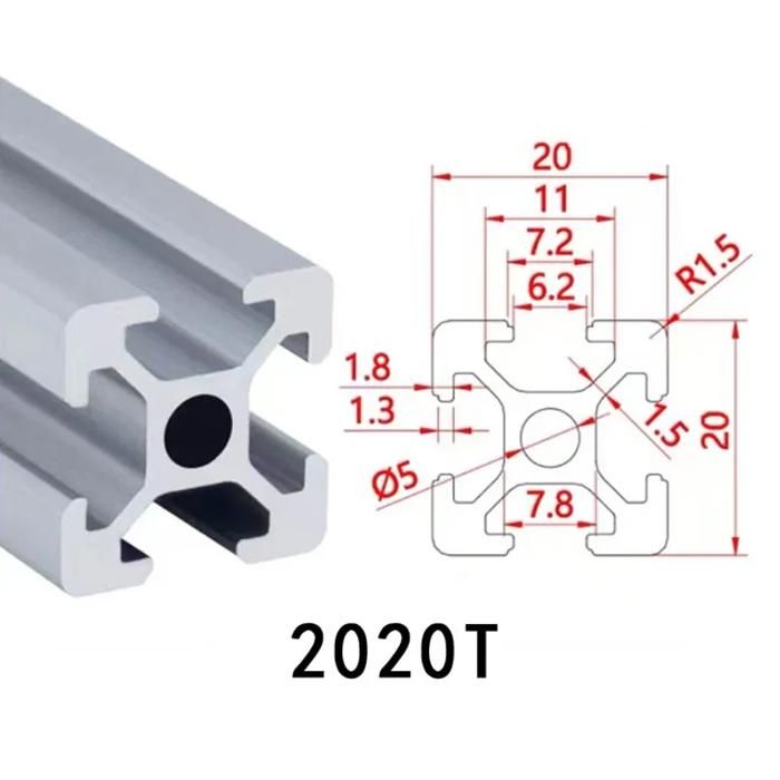 Profilé Aluminium 8080 1020 Noir – Longueur 600 Mm – Pour Cadre Imprimante 3D, Machine CNC, Bricolage – Rail Linéaire