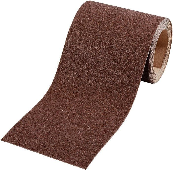 Rouleau Papier Abrasif 115mm X 10m Grain 120 - Pour Ponçage Bois, Plastique Et Peinture