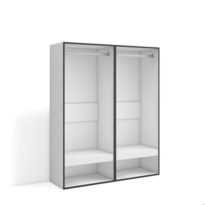 Armoire Vestiaire ouvert Armoire de Rangement Ouverte 120x35x145 cm Chambre à coucher pièce Blanc RF3484 Armoire Vestiaire ouvert Armoire de Rangement Ouverte 120x35x145 cm Chambre à coucher pièce Blanc RF3484