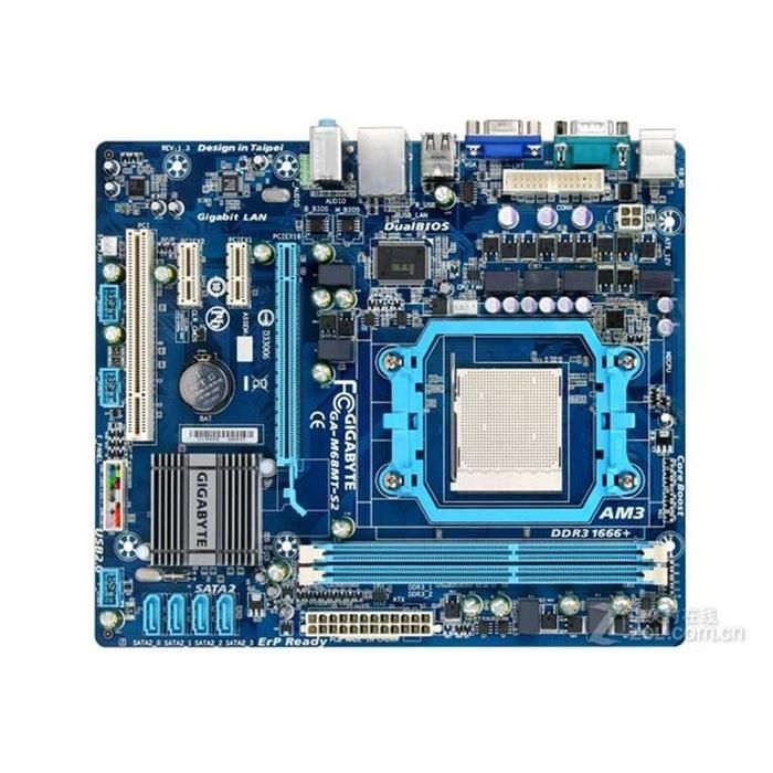 Carte mère GIGABYTE GA-M68MT-S2 nVIDIA nForce 7025-630a Socket AM3 2xDDR3 SDRAM 8GB Micro ATX - Gigabyte