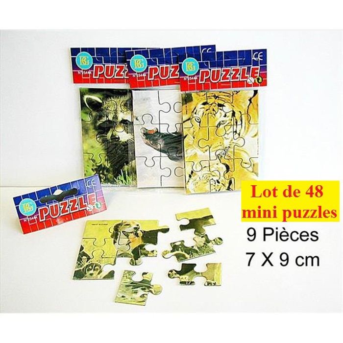 LOT de 48 mini Puzzle 9 pièces 7X9cm pour kermesse fete decole anniversaire enfant LOT de 48 mini Puzzle 9 pièces 7X9cm pour kermesse fete decole anniversaire enfant