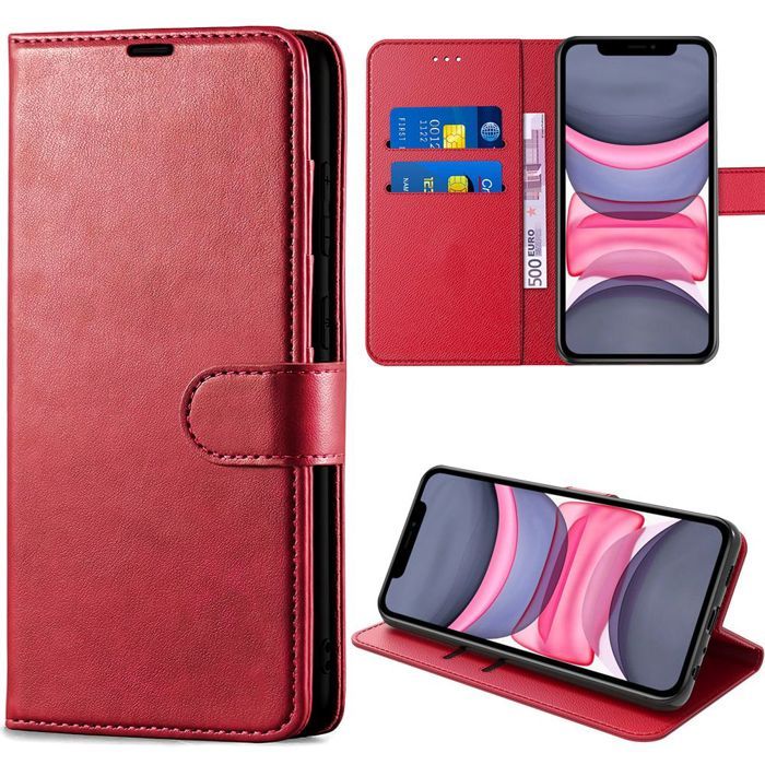 Étui Portefeuille Violet Pour IPhone 11 Pro Max - Motif Chat Et Fleurs, Flip élégant, Neuf