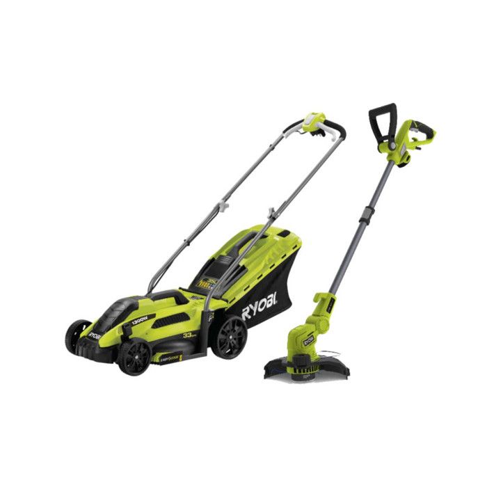 Pack RYOBI Tondeuse électrique 1300W 33cm RLM13E33S - Coupe bordures et dresse bordures 500W RLT5127