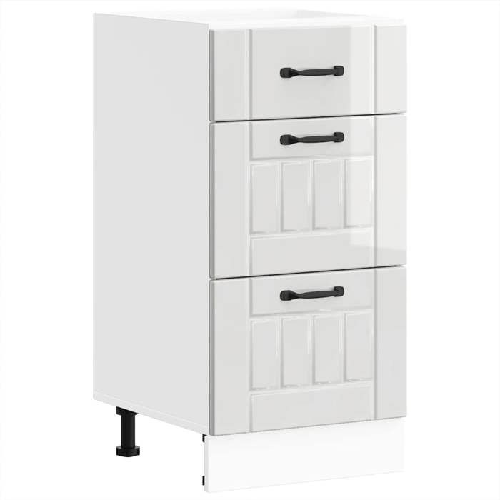 (SOLDE dété)Armoire de cuisine/Colonne de cuisine - Pieds réglable - blanc brillant bois ingénierie Aspect élégant*4600