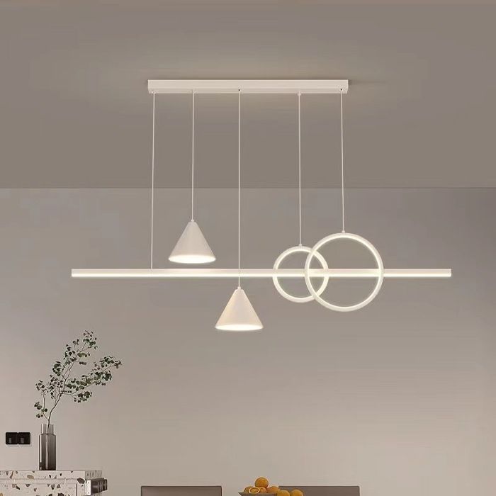 Design Lampe à Suspension LED Moderne Lustre 100CM Worklight Blanc Hauteur Réglable Design Lampe à Suspension LED Moderne Lustre 100CM Worklight Blanc Hauteur Réglable