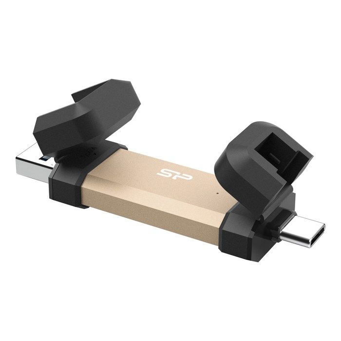 Disque SSD portable SILICON POWER 500 Go USB 3.2 Gen 2 Cryptage AES 256 bits USB Type A et Type C