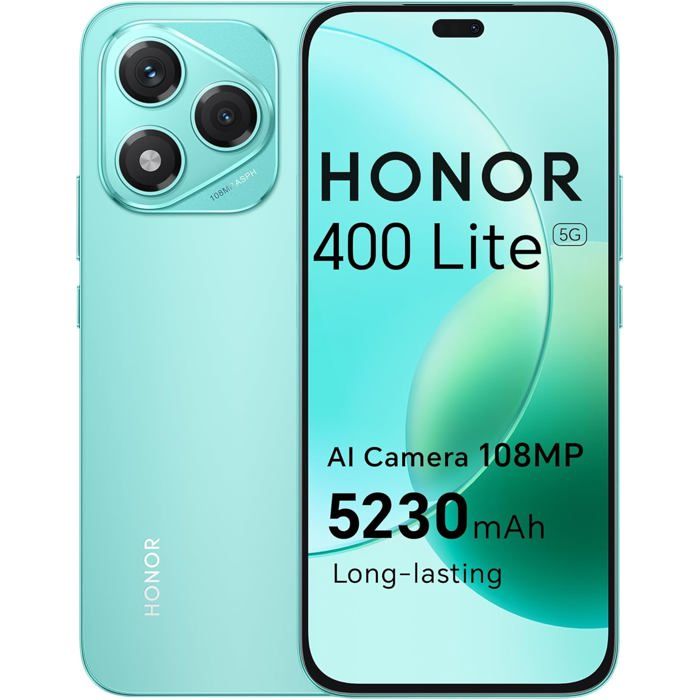 Smartphone HONOR 400 Lite 5G 8GB RAM 256GB AMOLED 6.7 Pouces 108MP Mars Green