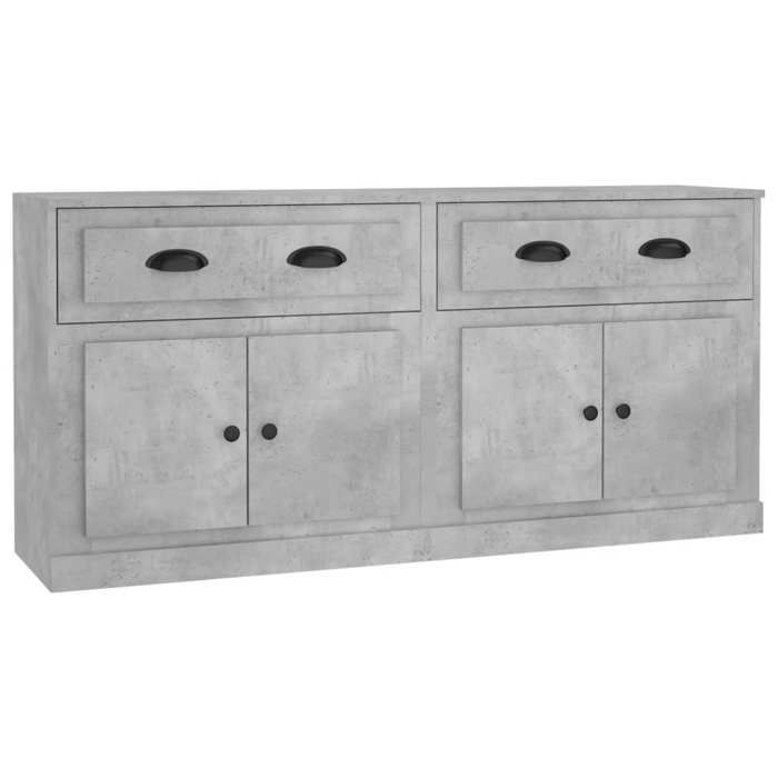 “Winter SaleTOP Armoire/Cabinet à tiroirs Gris - Buffets 2 pcs gris béton bois dingénierie PRO12173