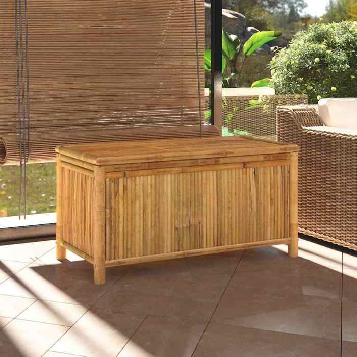 SALE 2026 Boîte de rangement de jardin Brun - Boîte de rangement de jardin 110x52x55cm Bambou PRO114408135