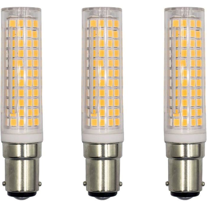 Ampoule LED BA15D 15 W convient aux réfrigérateurs/machines à coudre/lampes de table AC230V lot de 3 (blanc chaud 3000K)
