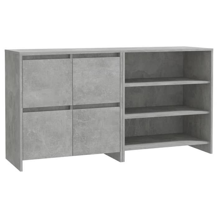 SALE 2026Buffet de cuisine stable - Placard Cabinet bahut Gris - Buffets 2 pcs Gris béton Bois dingénierie 45.25 Kg 769613