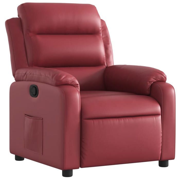 NEUF 2026 CHIC Fauteuil inclinable réglable SWEETY inclinaison manuelle Rouge bordeaux Similicuir 75x92.5x100 cm FF4107