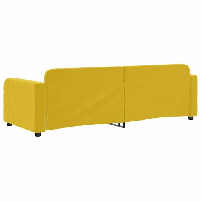Remise 2026®Lit de repos simple - banquette lit Adulte - sans matelas - jaune 80x200cm velours 533 5174046