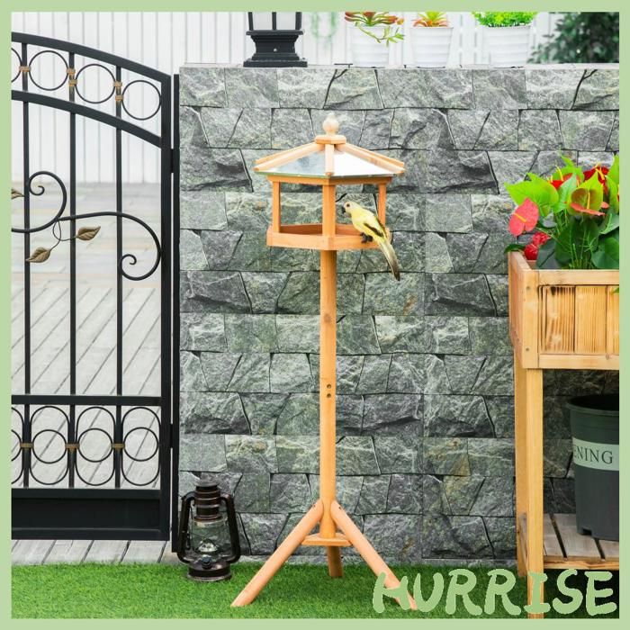 Comparer les prix de Cocosity Mangeoire Mangeoire Pour Oiseaux Sauvages Sur Pied Nichoir A Plateau Station A Oiseau Abris À Oiseaux Bois Pour Exterieur