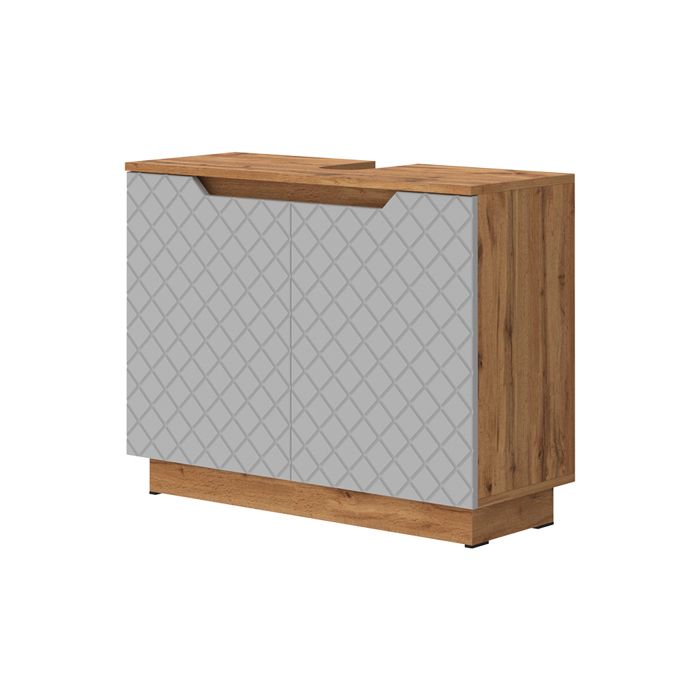 Meuble vasque simple Lotta 79.6x62.1cm avec 2 portes Gris Vicco 58519