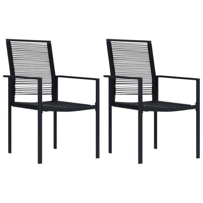 LE SOLDEChaises de jardin PARAJIE 2 PCS pour patio/extérieur Rotin PVC Noir 60x55x90cm @798970