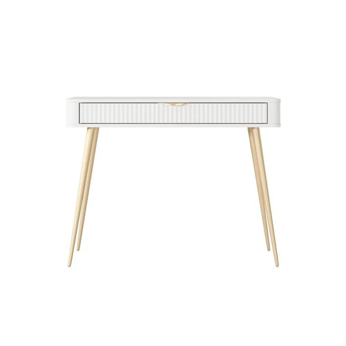 JOUDY - Bureau 100cmeffet rainuré - Blanc JOUDY - Bureau 100cmeffet rainuré - Blanc