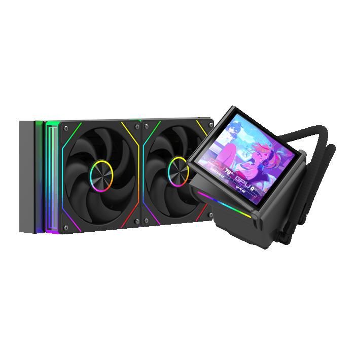Watercooling AIO ProGaming GlacierView 240 Écran LCD 4.0 Customisable Radiateur 240mm 2 Ventilateurs ARGB TDP 300W Noir