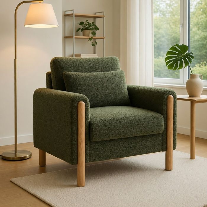 Fauteuil - MINIMAL - Club Doudou Relax - 1 place - Vert - Bois massif