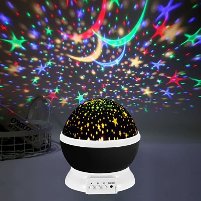Projecteur led étoile lune - Roame - veilleuse ciel rotatif à piles veilleuse lampe pour enfants enfants bébé chambre ( rose )