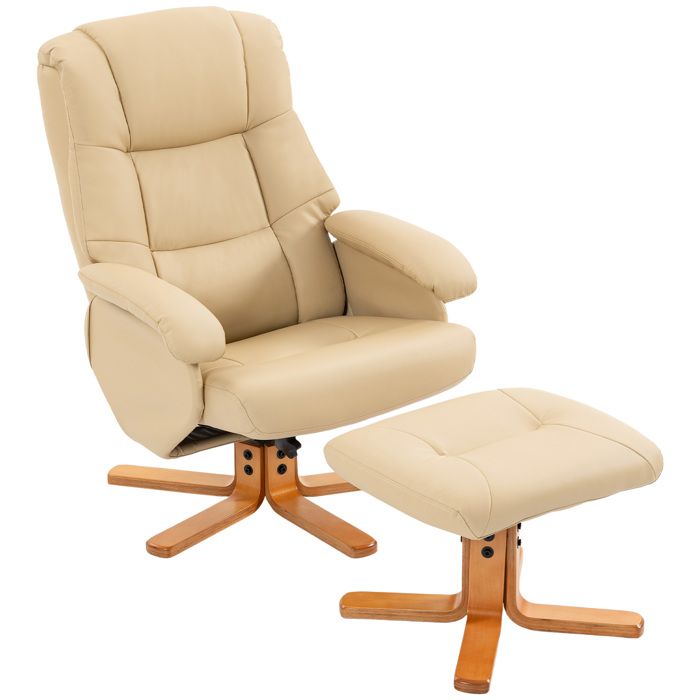 Fauteuil relax avec repose pied HOMCOM pivotant 360° dossier inclinable charge 120 Kg - vue 10