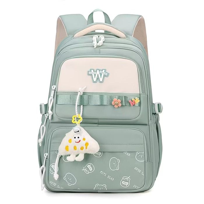 XJYDNCG Cartable Fille Sac À Dos Scolaire - Enfant 46x33x23cm - Motif Mignon Imprimé - Vert