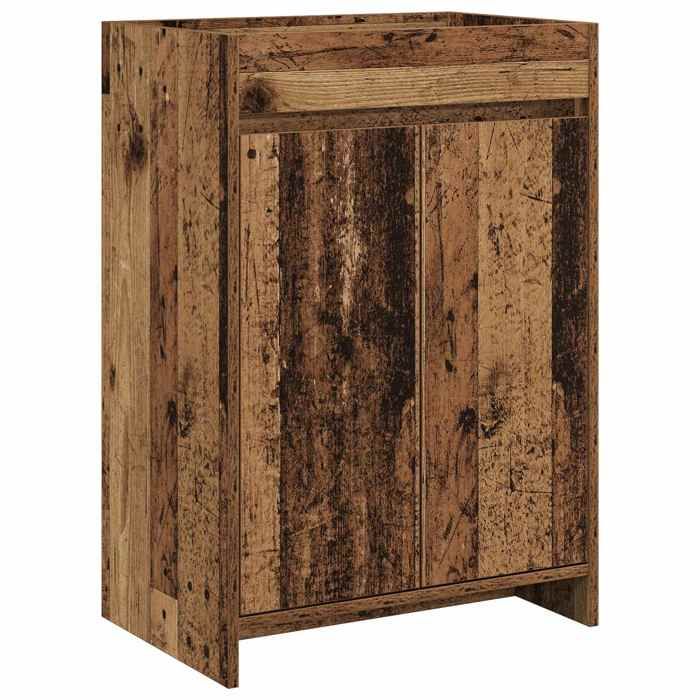 BONNEVIE Meuble sous lavabo de salle de bain Bois ancien avec manuel de montage(1278599) VIDAXL