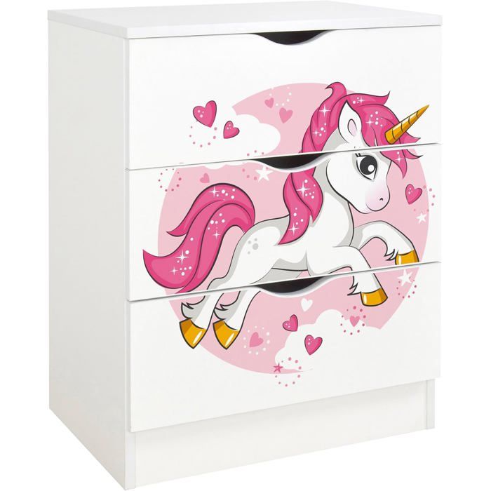 Leomark Commode Roma 3 tiroirs Bois Blanc 60x42x78 cm Meuble de rangement pour chambre denfant Leomark Commode Roma 3 tiroirs Bois Blanc 60x42x78 cm Meuble de rangement pour chambre denfant