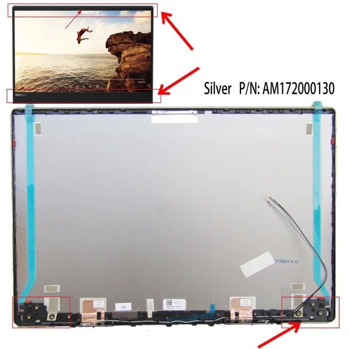 Écran d'ordinateur portable LCD couverture arrière/charnières