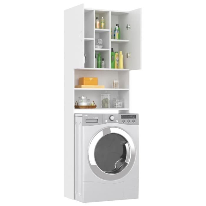 AKOZON Meuble pour machine à laver Blanc 64x255x190 cm - AKO7867917011726