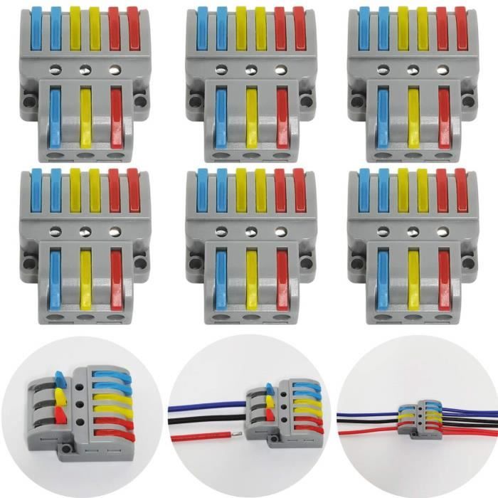 Bornes de Connexion, 6 Pcs Connecteur électrique avec levier de — free download