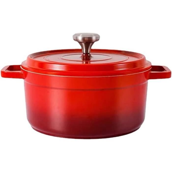 Cocotte En Fonte émaillée Ronde 20cm - Avec Couvercle Verre, Pour Mijotés, Ragoûts, Cuisson Lente, Lave-vaisselle - 3