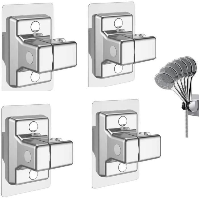 Support De Pommeau De Douche Sans Perçage - Ventouse Puissante, Rotation 360°, Pour Carrelage, Verre, Métal - Noir