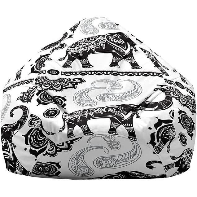 Housse Pouf Poire FANSU 100x120cm | Sans Remplissage | Coton & Lin | Rangement Jouets & Vêtements | Noir