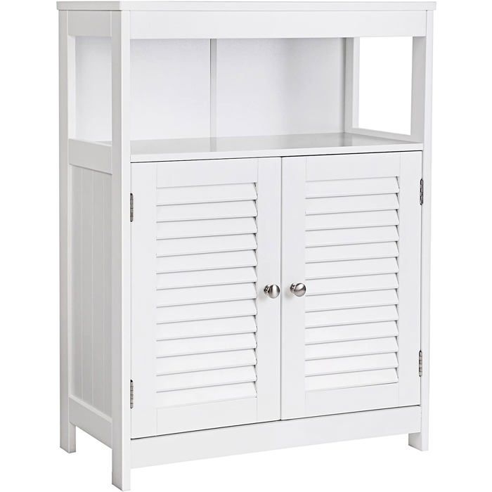 Placard armoire meuble salle de bain de rangement commode avec 2 portes 80 cm MDF Placard armoire meuble salle de bain de rangement commode avec 2 portes 80 cm MDF