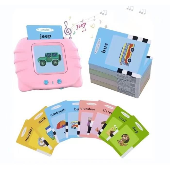 Carte Parlante Montessori 224 Mots - Jouet Éducatif Interactif Français Rose Pour Enfants 1-6 Ans