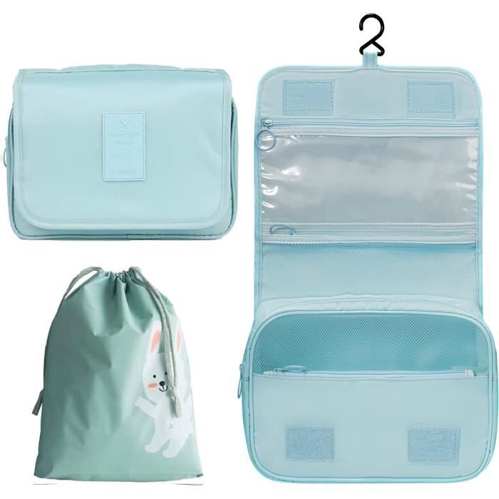Trousse De Toilette Voyage Suspendue 4 En 1 - Poches Amovibles étanches - Organisateur Salle De Bain Pliable - Rose