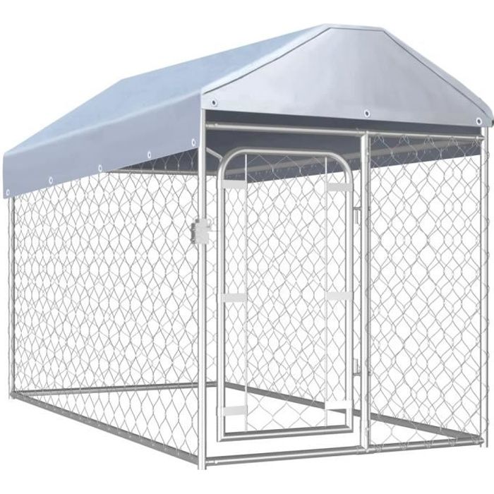 FAN Chenil dextérieur avec toit pour chiens 200 x 100 x 125 cm1