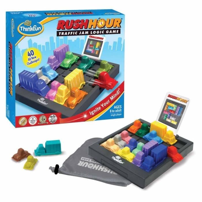 ThinkFun - Rush Hour - Jeu de logique - Casse-tête - Embouteillage - 40 ThinkFun - Rush Hour - Jeu de logique - Casse-tête - Embouteillage - 40