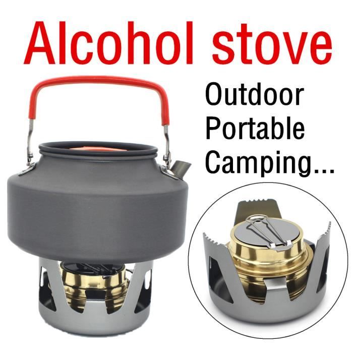 Portable Mini Esprit br/ûleur ext/érieur Four de Cuisson Alcool pour Camping Randonn/ée p/édestre Gris