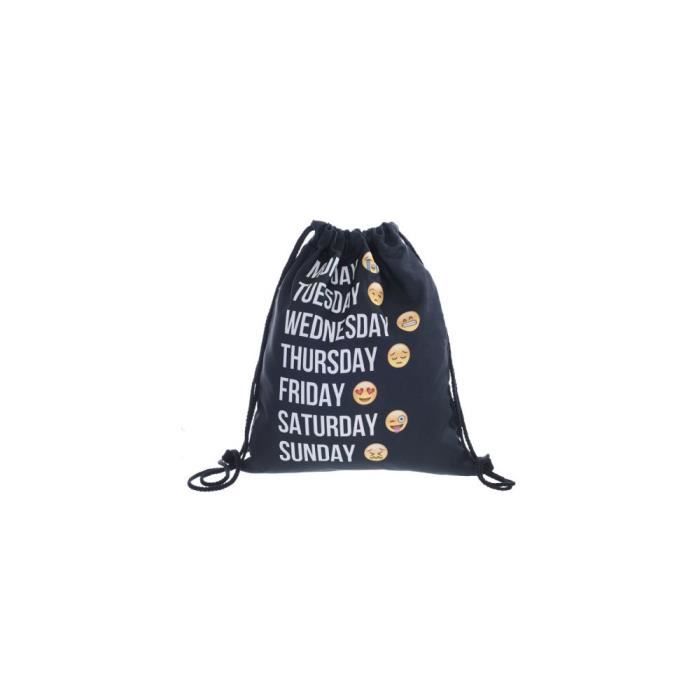 Sac à Dos à Cordon Unisexe Léger - 36x42 Cm, Polyester Imperméable, Pour Sport, Plage, école