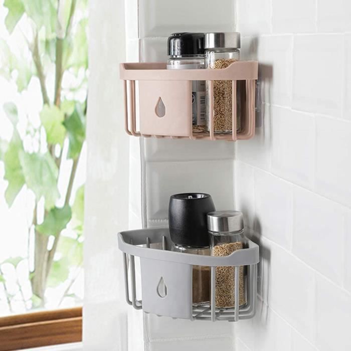 Étagère de Rangement - Black - Triangulaire en Coin - 2PCS - Matériau PP - Style Contemporain