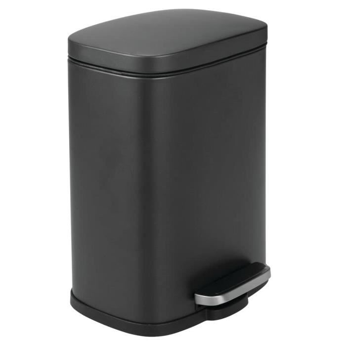 Poubelle à Pédale 5L En Acier Inoxydable – Silencieuse, Pour Cuisine, Salle De Bain, Design Moderne