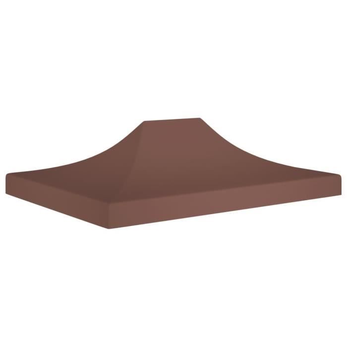 7626MEUB® Ergonomique Toit de tente de réceptionToile de Rechange Toile Supérieure pour Tonelle Chapiteau de Jardin 4x3 m Marron 27