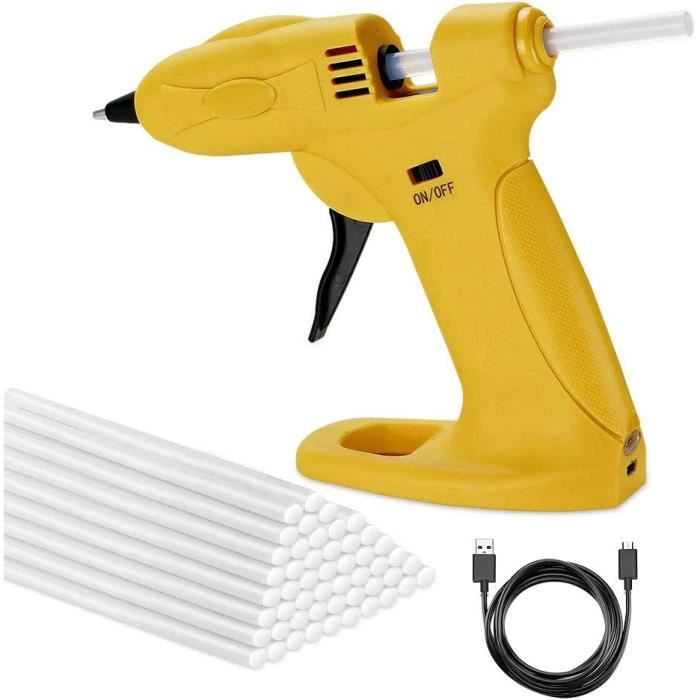 Pistolet à colle sans fil avec 50 batons de collechargeur USBpistolet à ...