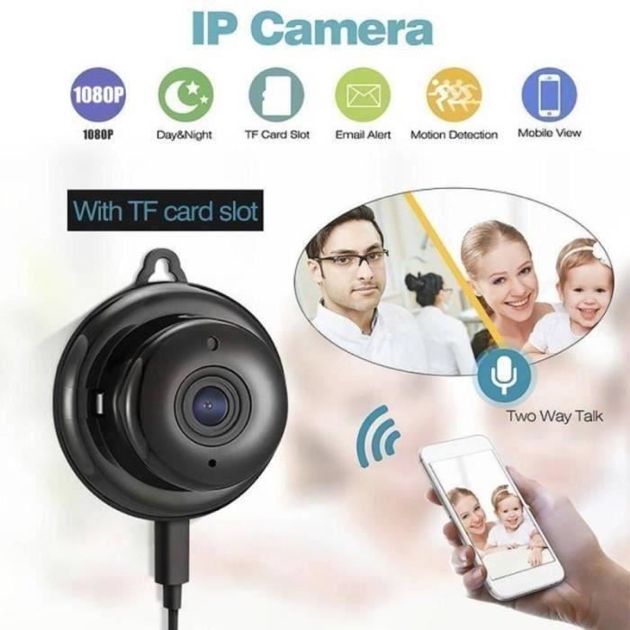 Mini Caméra WIFI IP sans fil - Marque - Modèle - 1080p - Noir - TF