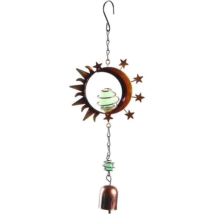 Carillon à Vent En Tranches D'Agate Naturelle - Décoration Extérieur/Intérieur, Longueur ~50 Cm