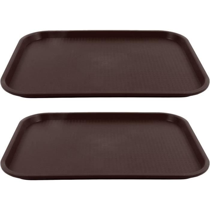 6 Plateaux De Service Rectangulaires En Plastique 31x23 Cm - Plateau Restauration Rapide Réutilisable Pour Café Cuisine Fête - 6 Couleurs