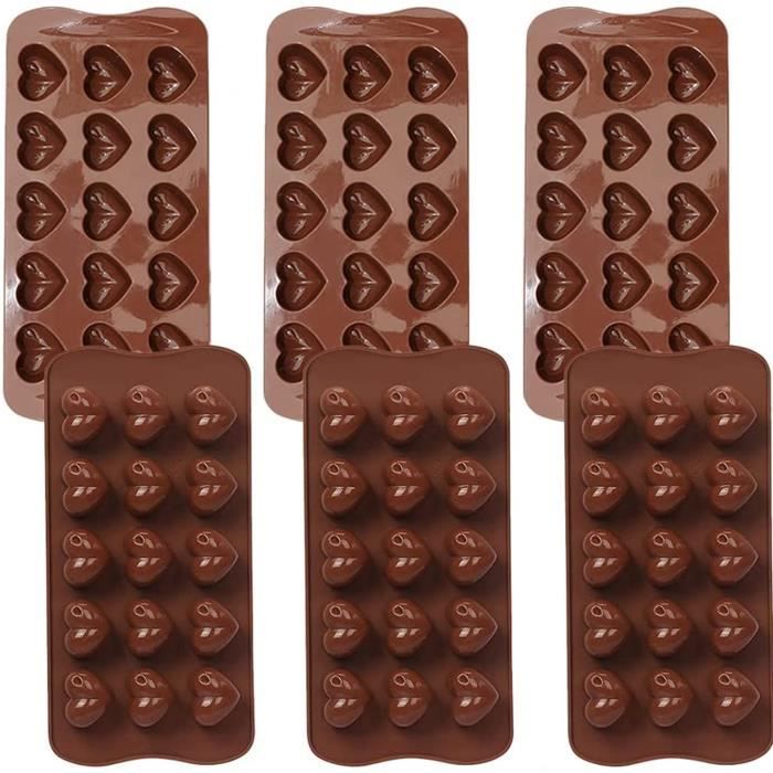 Moules À Chocolat, Coeur De Chocolat De Silicone Moule, Moule À Chocolat En Silicone Avec 15 Cavités, Moule En Silicone Coeur