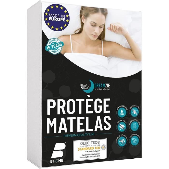 Dreamzie Protege Matelas 90x200 Impermeable (Lot de 2) - Made in